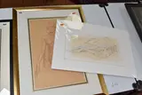 Standing nude by Franco Matania, pencil on paper, sold Oct 2024