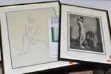 Seated female nude by Harold Williamson, pencil on paper, sold Oct 2024