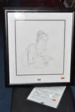 Portrait of a contemplative female figure by Paul Weyth, charcoal, sold Oct 2024