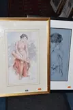 After the bath by Franco Matania, watercolour on paper, sold Oct 2024