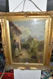 A cottage garden scene by Ernest Walbourn, oil on canvas, sold Oct 2024