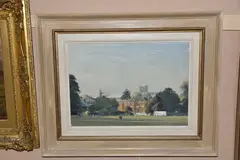 Cricket Match, Winchester by Trevor Chamberlain, oil on canvas, sold Oct 2024