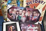 comprising a printed canvas depicting eleven Dr Who's, a framed limited edition print by Five Pictures, print, sold Oct 2024