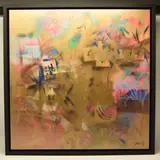 A japanese postcard by Alexander Rhys, mixed media on canvas, sold Oct 2024