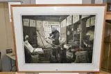 The Printer by Martin Caulkin, watercolour, sold Aug 2024