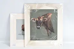 Study of two Jersey cows by Claire Verity, pastel, sold Aug 2024