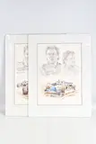 Jean alesi-benetton b196 by Simon Taylor, pencil, sold Aug 2024