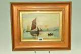 A SEASCAPE OIL ON CANVAS, depicting sailing boats and a single rowing boat, signed bottom by H. Morris, OIL ON CANVAS, offered Aug 2024