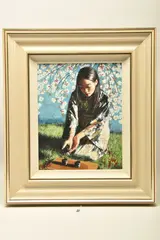 Geisha with flowers i by Fabian Perez, print on board, sold Aug 2024