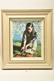 Geisha with flowers i by Fabian Perez, print on board, sold Aug 2024