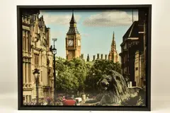 London by Nick Holdsworth, mixed media on board, sold Aug 2024