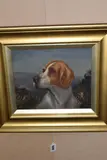 A portrait of sporting dog in a natural setting by Wilson Hepple, oil, offered Aug 2024