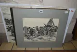 Depicting a house in the country by Noel Brannan, 1959, watercolor, offered Jul 2024