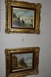 The first depicts an inn by Pieter Cornelis Steenhouwer, oil on board, sold Jul 2024