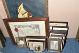 the prints depict historic buildings across England by Norman E. Morris Topographical Prints Etc, oil on canvas, sold Jul 2024