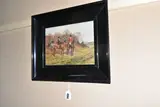 The hunt by Thomas Ivester Lloyd, oil on board, sold Jul 2024