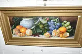 A still life study of fruit by H. Dudley, watercolour on paper, sold Jul 2024