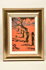 Kookaburra at dusk by Rolf Harris, print on board, sold Jun 2024