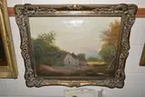 A landscape with farm buildings by Ernest Waterlow, oil on canvas, offered Jun 2024