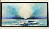 'TRANQUIL', an atmospheric seascape, signed bottom right, oil by David Ridley, oil on canvas, sold Jun 2024