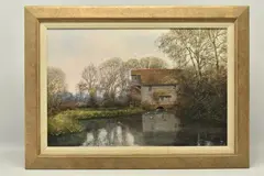 A river landscape with watermill by Clive Madgwick, 2001, oil on canvas, sold Jun 2024