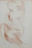 Study of a female nude Signed and dated F Dobson/29 by Frank Dobson, watercolor, sold Jun 2024