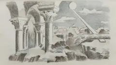 Whereby Whispering Places are Framed by Elliptical Arches Laid Side-Wise by Paul Nash, watercolour, sold Jun 2024