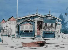 Riverside at Maidenhead Signed Barbara Jones by Barbara Jones, Pen and black ink, and watercolour, sold Jun 2024