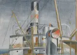 Steamship Signed Hector Whistler by Hector Whistler, Pencil, watercolour and coloured chalks, sold Jun 2024