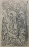The Enchanted Island Pencil and coloured chalks by Hector Whistler, Pencil and coloured chalks, within pencil framing lines, sold Jun 2024