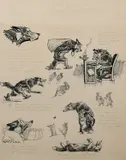 Mr Wolf - The Go Getter Inscribed with captions throughout Pen and by Harry Rountree, drawing, sold Jun 2024