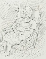 Mother Signed by Leon Kossoff, Etching, offered Jun 2024