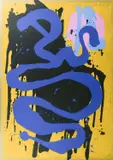 Blue Snake Signed by John Hoyland, Screenprint with woodblock, sold Jun 2024