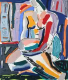 Crouched Woman Signed by Fraser Taylor, Screenprint, sold Jun 2024