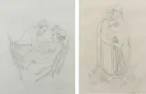 A couple embracing by Lettice Sandford, pencil, sold Jun 2024