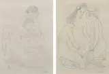 A couple embracing by Lettice Sandford, pencil, sold Jun 2024