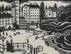 Hotel Crystal by Robert Gibbings, Wood engraving, sold Jun 2024