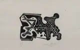 Abstract Signed by John Banting, Linocut, sold Jun 2024