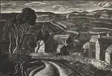 Wardlow Mines - Derbyshire Signed and inscribed Wardlow Mines by Harry Epworth Allen, Wood engraving, sold Jun 2024