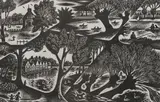 By the River Signed by Gwenda Morgan, Wood engraving, sold Jun 2024