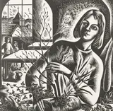 Winter Arrangement Signed by Gwenda Morgan, Wood engraving, sold Jun 2024