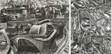 Lighters at the Docks by James Bostock, pencil, sold Jun 2024