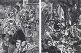 Greengrocers by James Bostock, pencil, sold Jun 2024