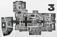 Fire for England: Plan of the National Gallery London by Peter Lawrence, Wood engraving, sold Jun 2024