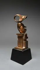 Awakening Signed with initials and numbered WS 4/6 by Willi Soukop, Bronze on a wooden base, sold Jun 2024