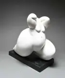Tanzende Dicke by Christian Peschke, Marble on black marble base, sold Jun 2024
