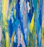 Elysian heisei era by No Reserve Akiko Smith Ueda, 2014, mixed media on board, sold May 2024