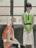 Girls by Dorte Clara Dodo Burgner, watercolor, offered Mar 2024