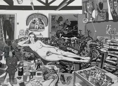 Reclining Artist print on linen by Grayson Perry, print (other), sold Mar 2024