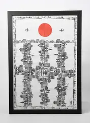 City Break print in black and red on linen by Grayson Perry, print (other), offered Mar 2024